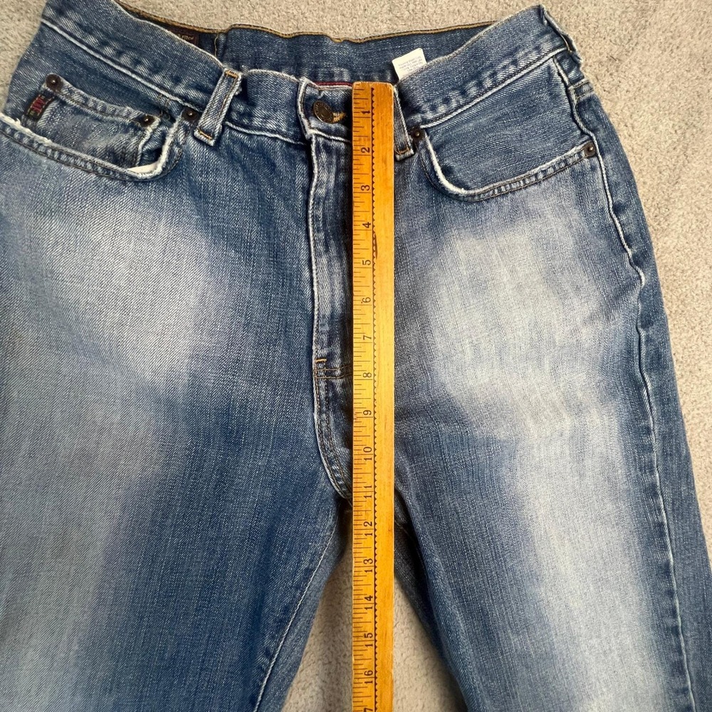 Vintage Y2K Abercrombie & Fitch Mens 31x28 Blue Faded Raw Hem Straight Leg Jeans - Picture 5 of 14